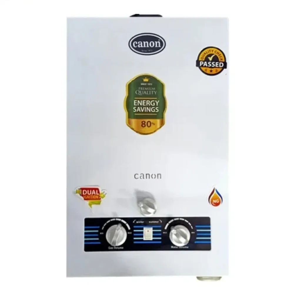 CANON Instant Gas Geyser 6 Liter Model Ca-600 Ng Dual Ignition
