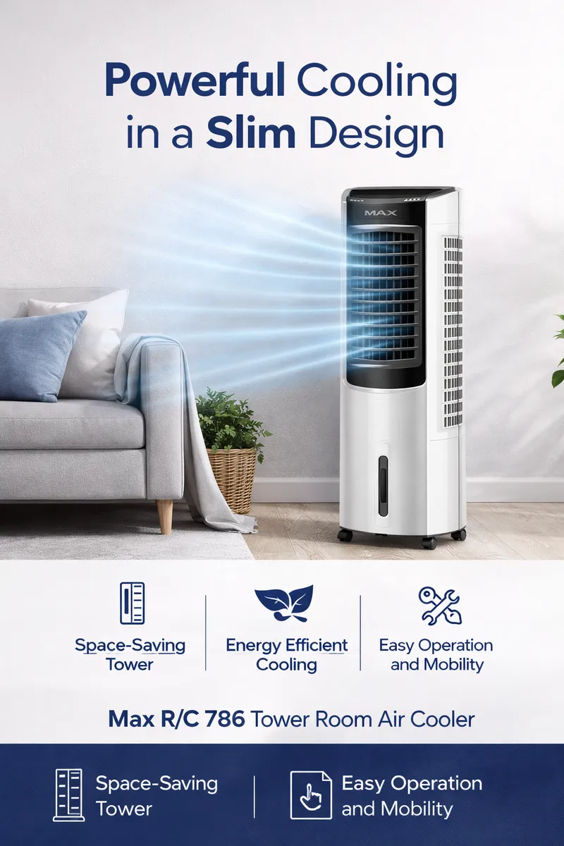 MAX R/C 786 Tower Room Air Cooler