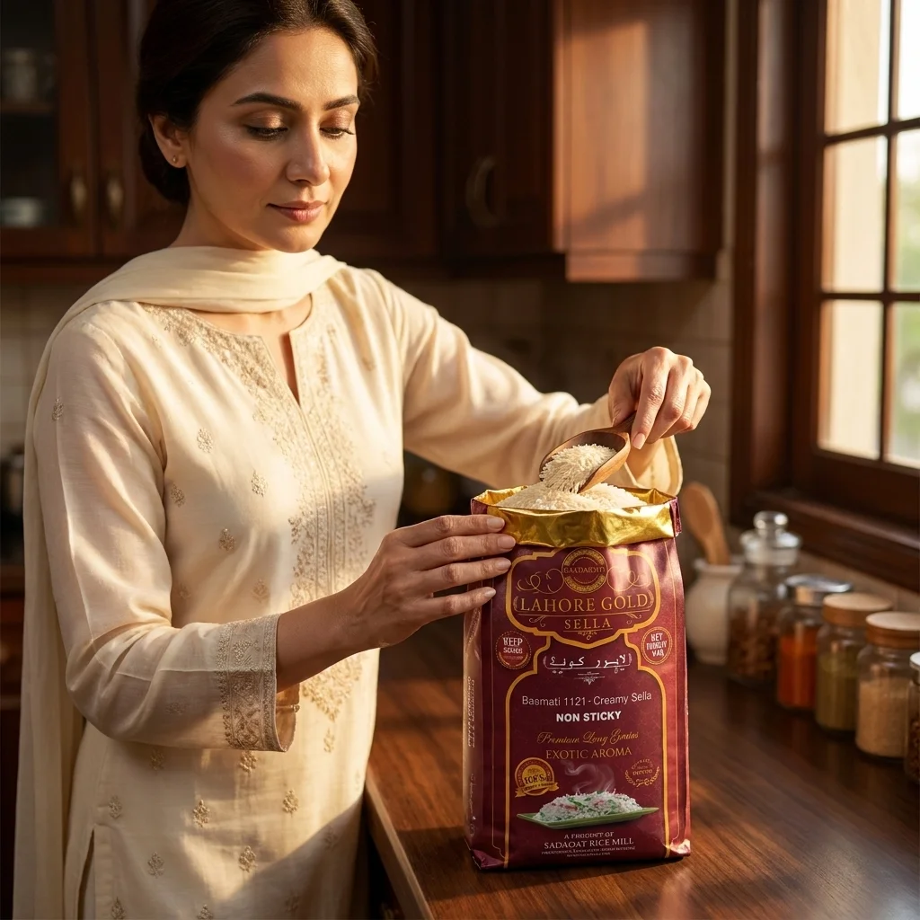 SADAQAT-BASMATI 1121 Creamy Sella Lahore Gold Sella 10kg detail 4