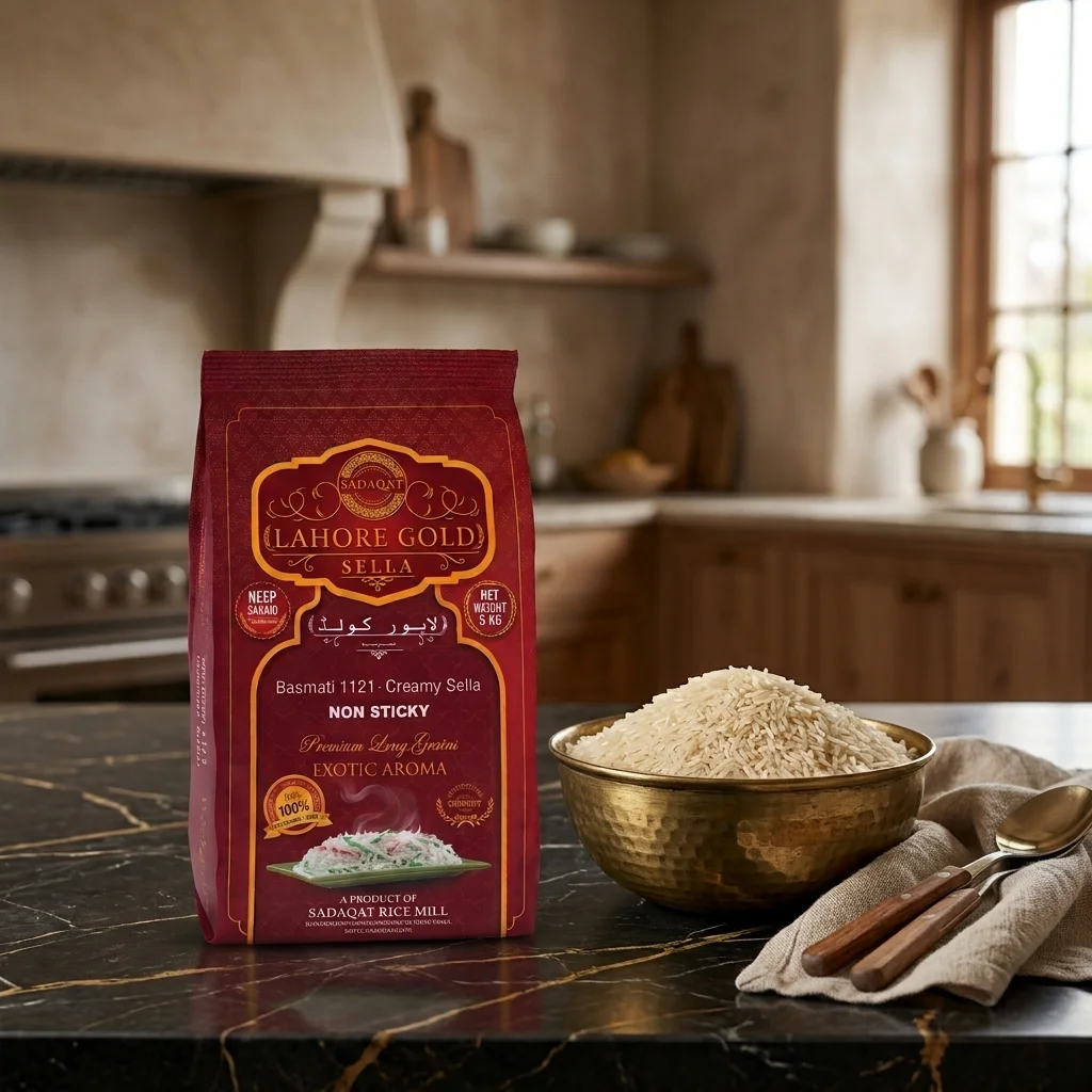 SADAQAT-BASMATI 1121 Creamy Sella Lahore Gold Sella 5kg detail 5