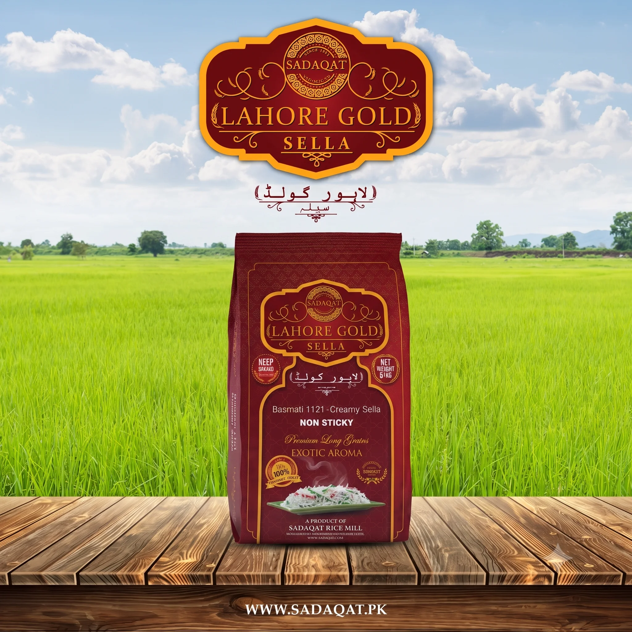 SADAQAT-BASMATI 1121 Creamy Sella Lahore Gold Sella 5kg