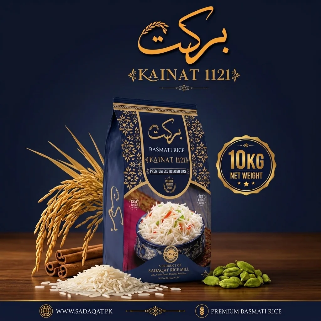 BARKAT-BRAND Kainat 1121 Basmati Double Steam Rice 10KG Net Weight detail 3
