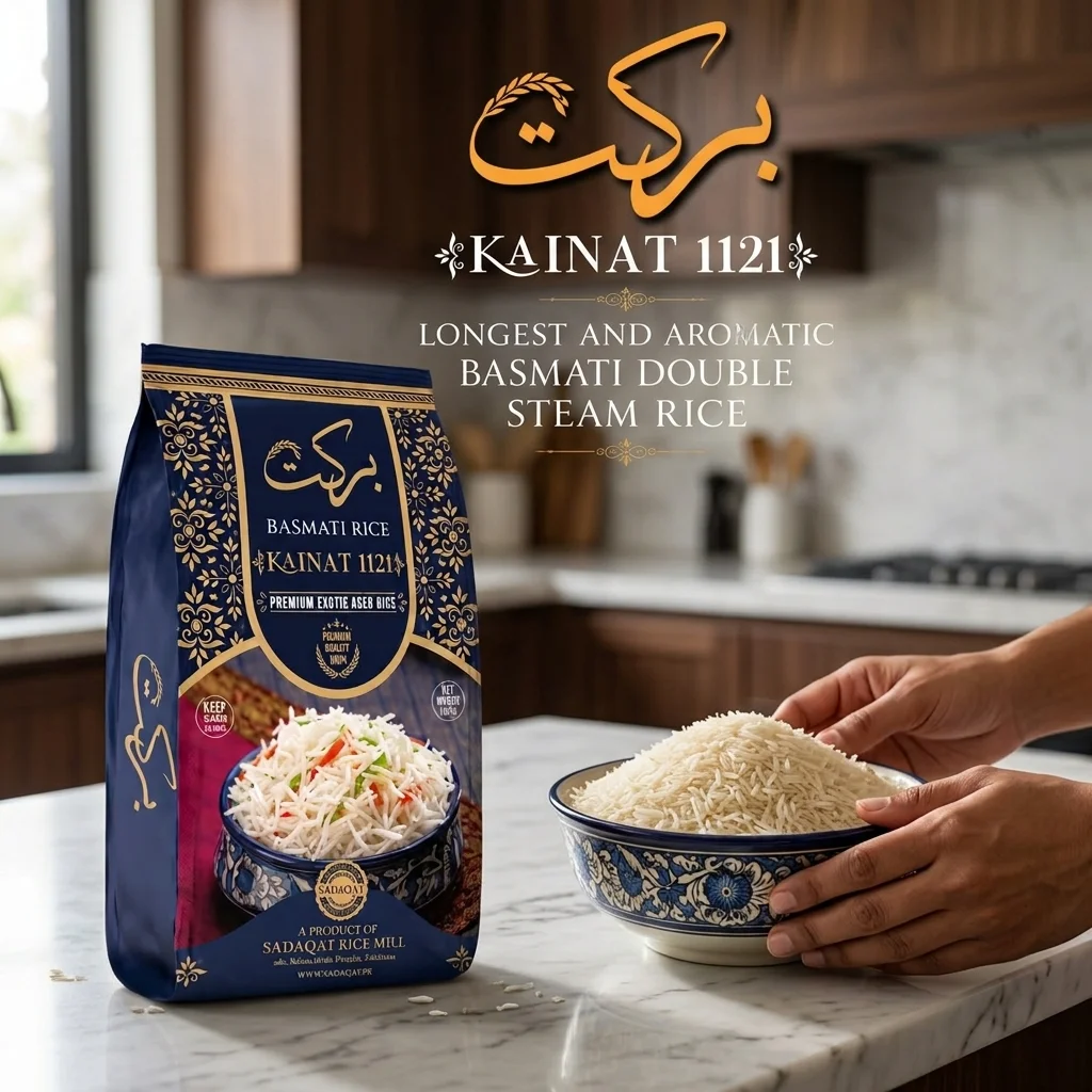BARKAT-BRAND Kainat 1121 Basmati Double Steam Rice 10KG Net Weight detail 5