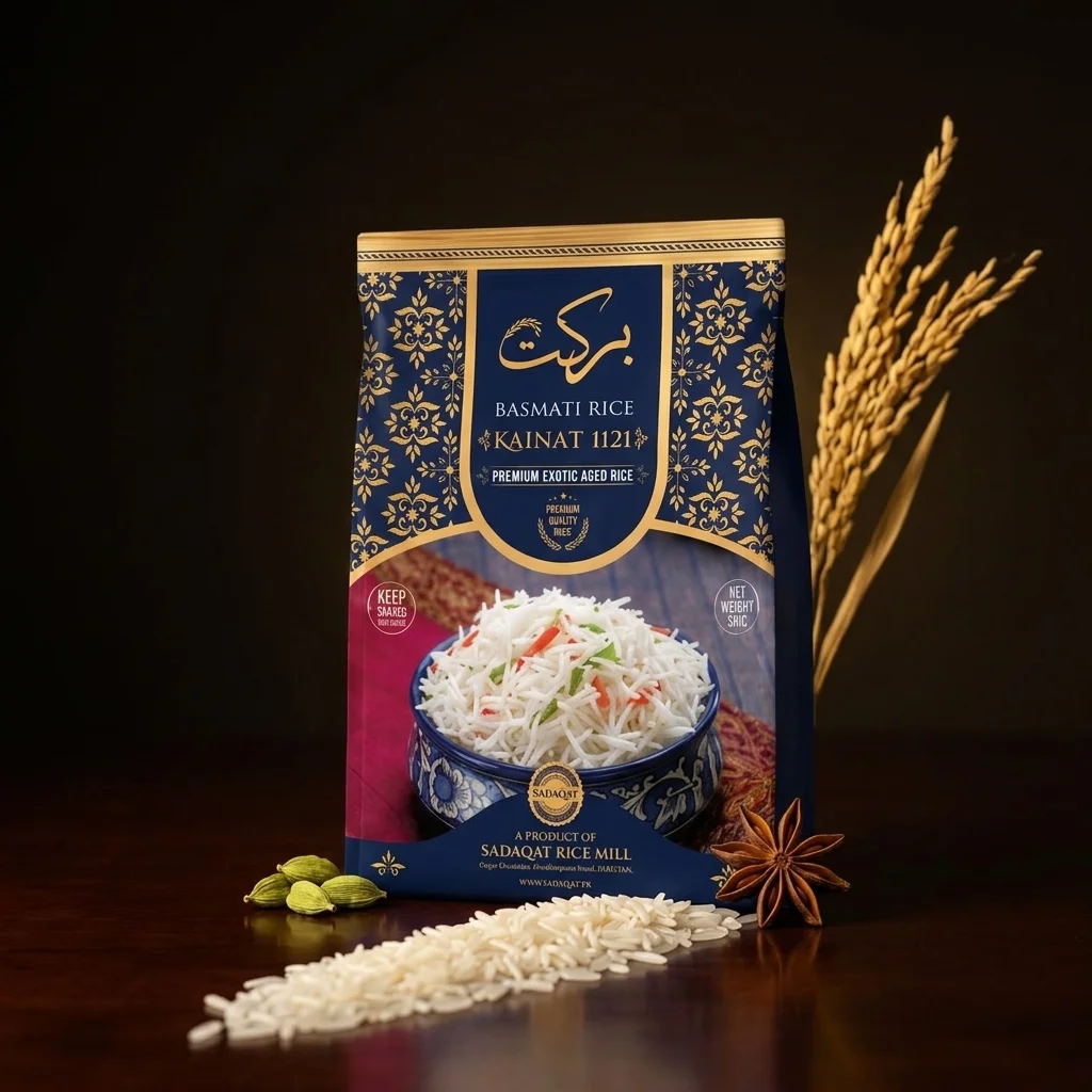 BARKAT-BRAND Kainat 1121 Basmati Steam Regular Rice 5KG Net Weight detail 3