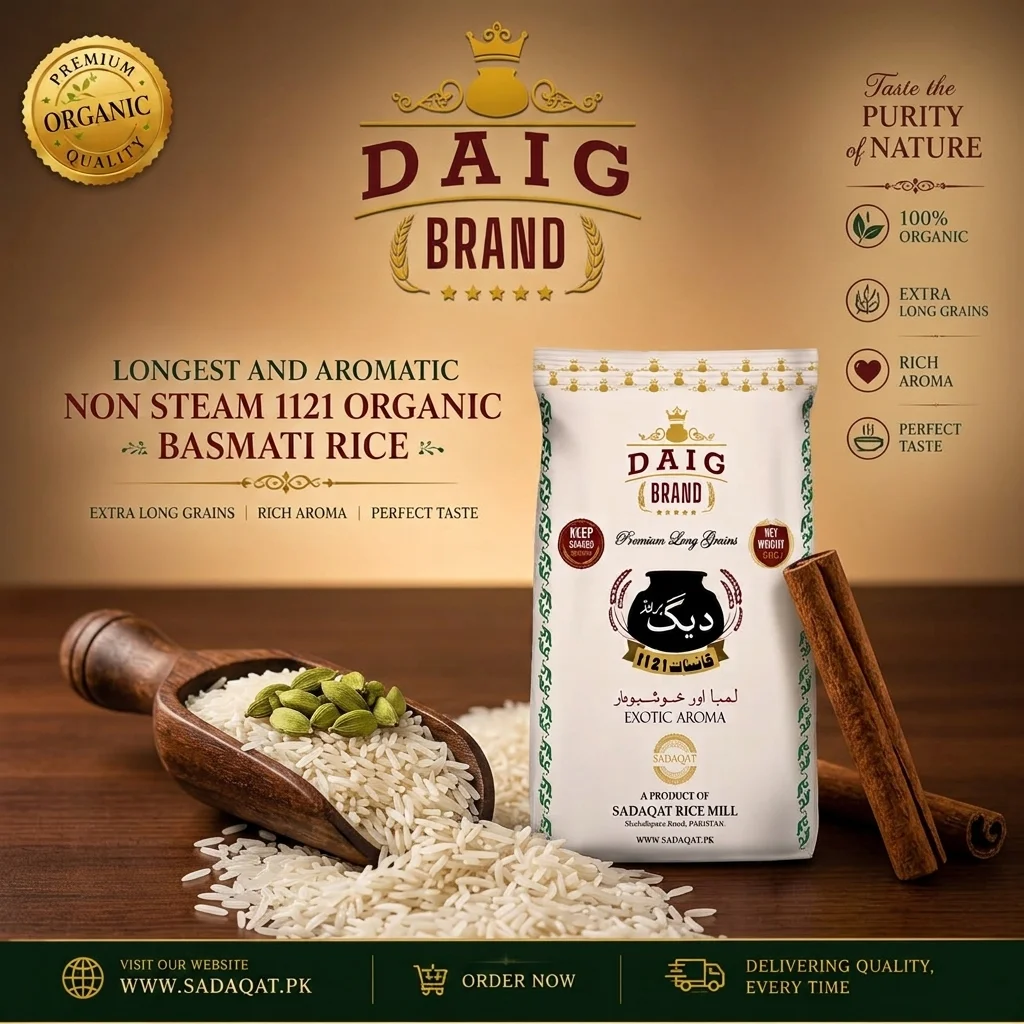 DAIG-BRAND 5 KG Premium Long Grain Non Steam 1121 Basmati Rice detail 3