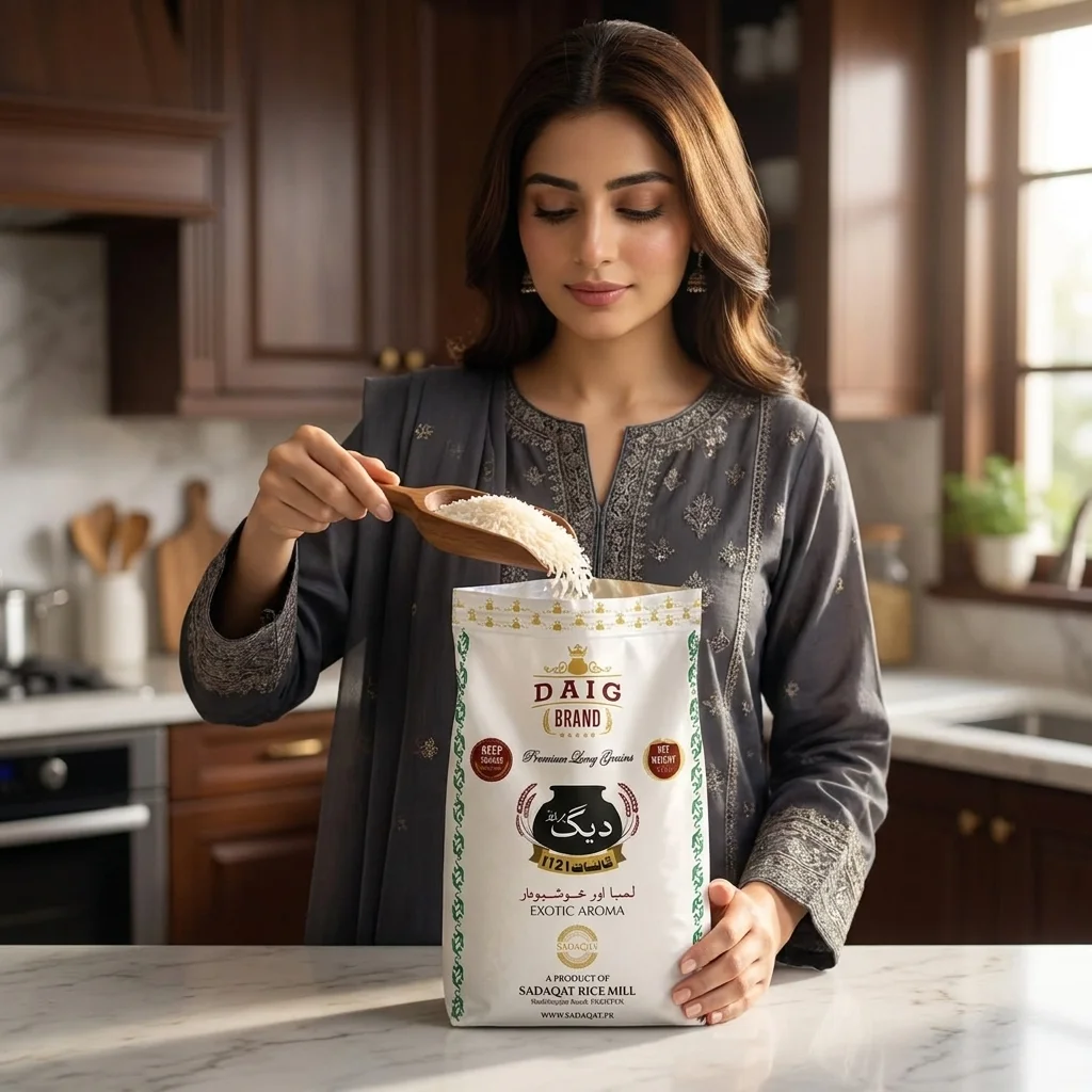 DAIG-BRAND 5 KG Premium Long Grain Non Steam 1121 Basmati Rice detail 5
