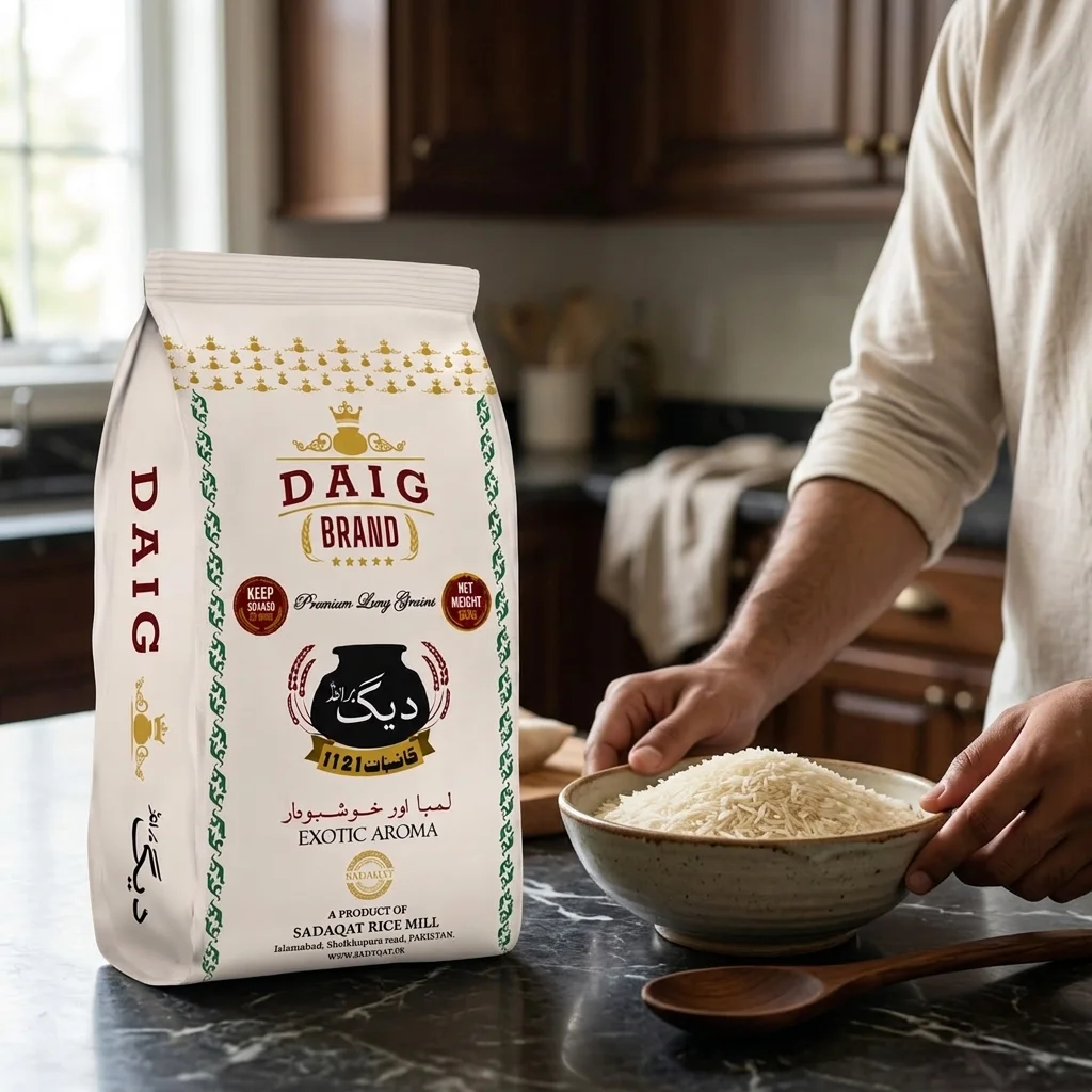 DAIG-BRAND 10KG Premium Long Grain Non Steam 1121 Basmati Rice detail 2