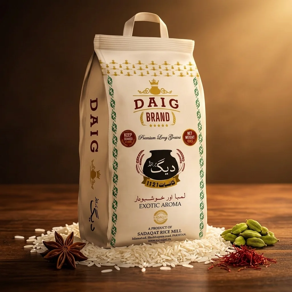 DAIG-BRAND 10KG Premium Long Grain Non Steam 1121 Basmati Rice detail 4
