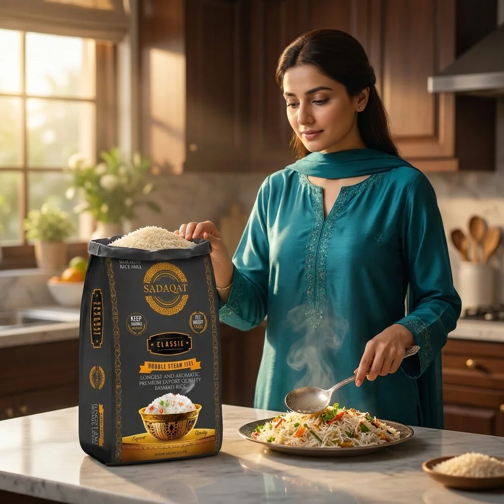 SADAQAT-CLASSIC Export Quality Premium 1121 Pure Basmati Rice 10KG Net Weight detail 4